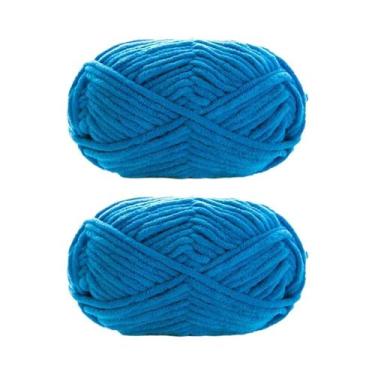 Imagem de Fio De Veludo Grosso 2 Peças 50g Cada Lã Chenille Macia Para Tricô Art