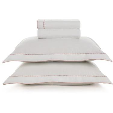Imagem de Jogo de Cama Karsten Lina 200 Fios 4 Peças Queen Branco