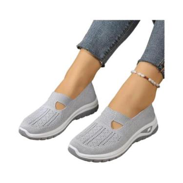 Imagem de Tênis Casuais Femininos De Verão Com Cabedal Em Malha Respirável E Ant