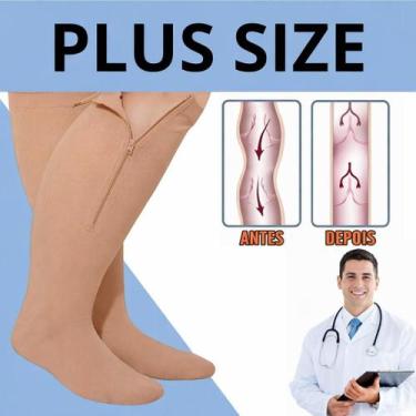 Imagem de Par Meias De compressão Plus Size 20 30mmHg Super Confort com Zíper e 