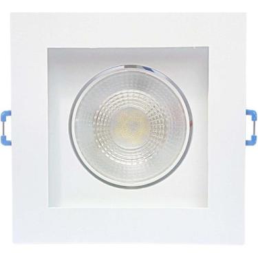 Imagem de Spot led quadrado direcionavel recuado embutir branco 5w branco quente