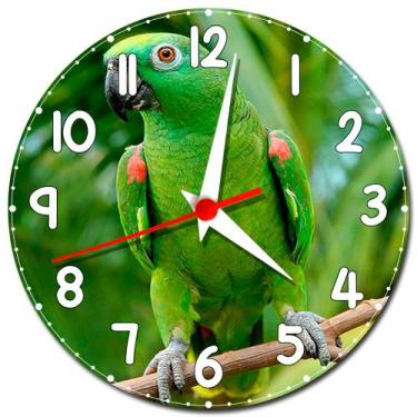 Imagem de Relógio de Parede Estampa de Papagaio Decorativo - Gringos House