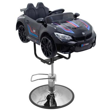 Imagem de Carrinho de Corte Infantil Base Cromada BMW - Preto