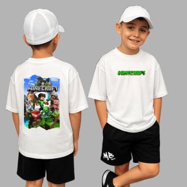 Imagem de Conjunto Camiseta Oversized E Bermuda Infantil Minicraft, Branco, 12
