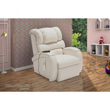 Imagem de Poltrona Reclinável Imperial Motorizada Corino Branco Império Estofados
