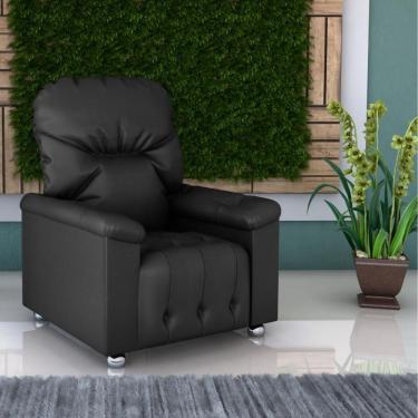 Imagem de Poltrona Reclinável York Couro Sintético Preto Casa H