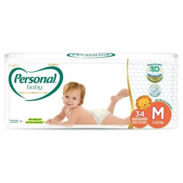 Imagem de Fralda Descartável Personal Baby Premium Protection 3D Mega M 34 Unida