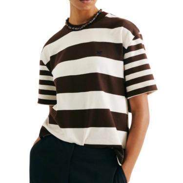 Imagem de Camiseta Fem. Hering Listrada marrom/off white 4H3N 1TENG (4H3N1TEN/G)-Feminino