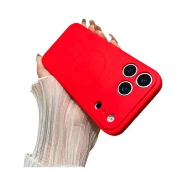 Imagem de Capa De Silicone Líquido Fosco Com Carregamento Sem Fio Magsafe Para i