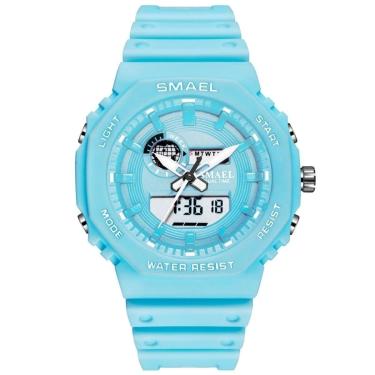 Imagem de Relógio Masculino Esportivo 5ATM Smael AnaDigi 8037 Azul-Masculino