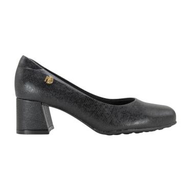 Imagem de Sapato Modare Feminino Salto Médio Bloco Napa Lezard Preto