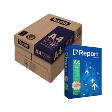 Imagem de Papel Sulfite Report Premium Gramatura 75G Formato A4 Caixa com 10 Pacotes de 500 Folha...