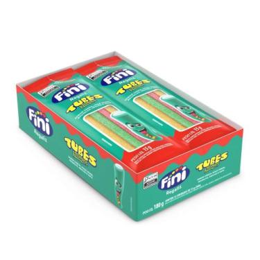 Imagem de Mini Bala de Gelatina Tubes Três Sabores Três Cores Azedinho 15g 12 Un