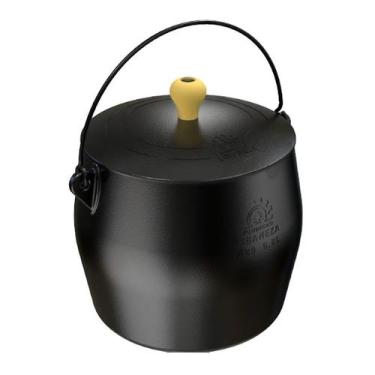 Imagem de Caldeirão Bojudo Reto Ferro Fundido Com Tampa 20cm 4,3 Lts - Libaneza