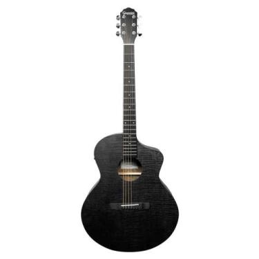 Imagem de Violao giannini gjm ceq sbk aco jumbo maple el/ac cutaway satin black 