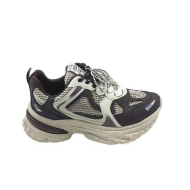 Imagem de Tenis casual feminino ramarim 2671131, Marrom, Gelo, Bege, 38