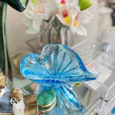 Imagem de Porta joia cristal azul  murano coracao sao marcos 7x14cm cristais sao