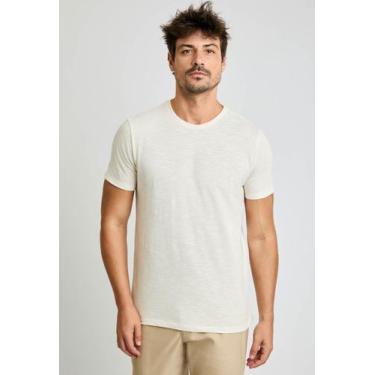 Imagem de Camiseta Docthos Slim Manga Curta Linho Flamê, 010 natural, GG