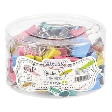 Imagem de Prendedor De Papel Binder Clip 25mm Tom Pastel Brw 48un