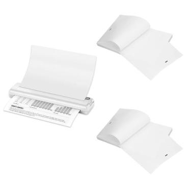 Imagem de Papel Termico 100 Folhas A4 Kit 2 Uni Impressora Termica Bluetooth Tra