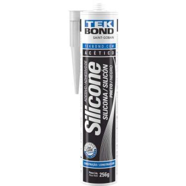 Imagem de Borracha De Silicone Acético Preto 256 G Tekbond - Adesivo Selante Mon