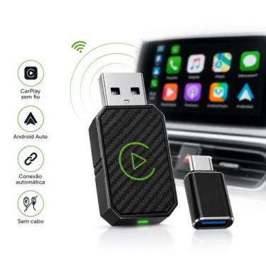 Imagem de Conversor CarPlay Wireless USB Android Auto Adaptador Sem Fio Para Cen