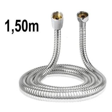 Imagem de Mangueira Flexível Farao Cromada 1,50m Aço Inox para Ducha H - Congrat