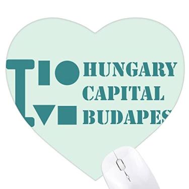 Imagem de Hungary Capital Budapest Art Deco Fashion Heart Mousepad Tapete de borracha para escritório