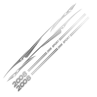 Imagem de MVMTVT 2 pçs adesivos de carro para Peugeot 2008 3008 Auto saia lateral decalques elegantes esporte à prova d'água vinil DIY Styling acessórios de ajuste de carro