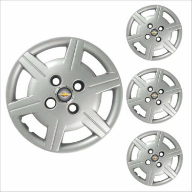 Imagem de Jogo Calota Aro 13 Corsa Classic 2012 à 2015 Chevrolet GM + Emblema Resinado