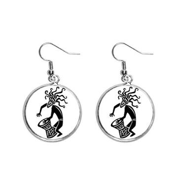 Imagem de Brinco de prata com estampa abstrata de arte decorativa para mulheres