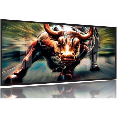 Imagem de Quadro Touro de Wall Street 130x60 Moldura Preta 2x2