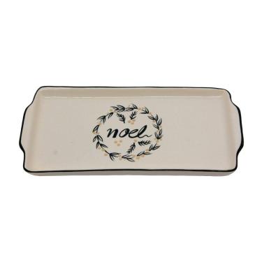 Imagem de Travessa Cerâmica Retangular Noel Off White 24 x 12cm