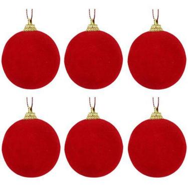 Imagem de Bola De Natal Camurca Com 6 Pecas 5Cm De Na Solapa
