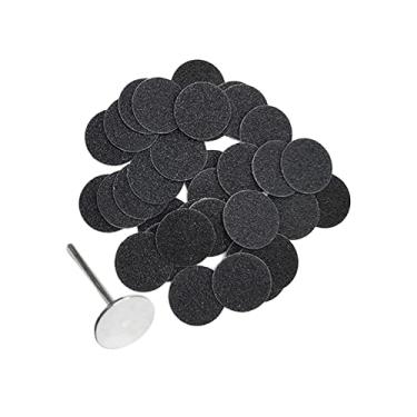 Imagem de Newmind Conjunto de almofadas de substituição de papel areia polonesa para unhas, almofadas de lixa substituíveis para máquina removedor de calos eletricos tipo redondo - preto, 15 mm 150 Grit 50 pçs