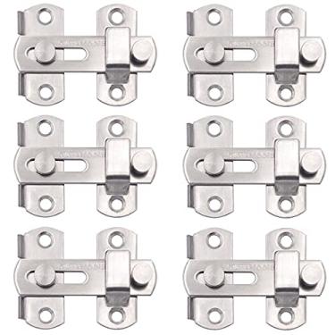 Imagem de Wolfride 6 peças de trava de porta flip de aço inoxidável trava de barra flip para portão de porta