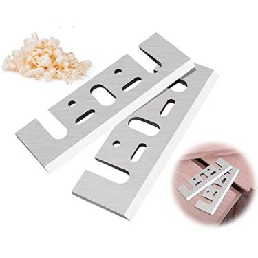 Imagem de Par Lâminas Faca 82mm Corte p/Plaina Elétrica PB-92 1900b HSS 82 Universal KaQi