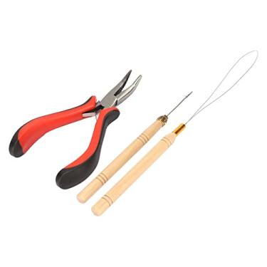Imagem de Kit de Ferramentas de Extensão de Cabelo, Extensão de Cabelo Remove Alicate Gancho de Puxar Micro Anéis de Silicone Kit de Ferramentas de Dispositivo de Miçangas Kit de Estilo de Cabelo Portátil para (1000 peças anéis de silicone)
