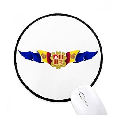 Imagem de DIYthinker Mouse pad bandeira nacional de Andorra tapete redondo para computador