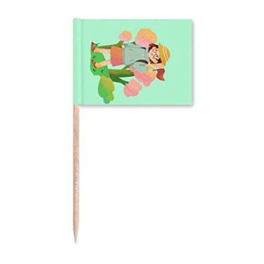 Imagem de Guia de viagem de feiticeiro de viagem para caminhos, bandeiras de palito, marcador para decoração de festa