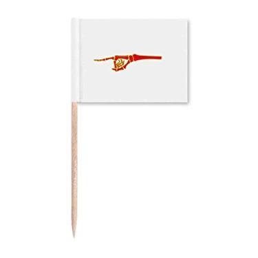 Imagem de Finger Directs Esqueletal Joints Bandeiras de palito de dente Marcador Topper Decoração de festa