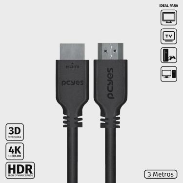 Imagem de Cabo hdmi 2.0 4K 30AWG Cobre Puro 3 Metros - PHM20-3