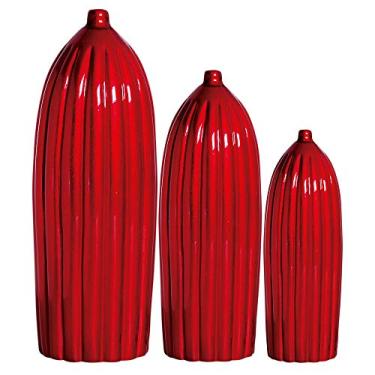 Imagem de Trio Garrafas Indianas Leblom Ceramicas Pegorin Vermelho
