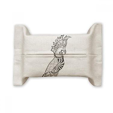 Imagem de Lindo suporte de capa de papel para lenços faciais, desenho de pássaro de papagaio, desenho de animais, saco de linho de algodão