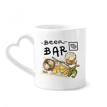 Imagem de Bife Bar France Toast Caneca de cerveja café cerâmica copo de coração de vidro