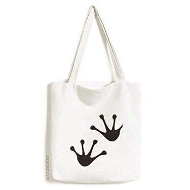 Imagem de Sapo Pegadas Animal Outline Protect Animal Tote Bolsa de compras Bolsa Casual Bolsa de Mão