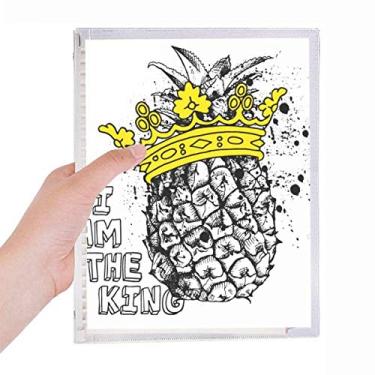 Imagem de Caderno de folhas soltas com desenho de abacaxi e rei