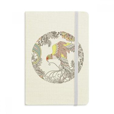 Imagem de Caderno Oficial de Asas Flor Árvore Pássaro Ukiyo-e Capa Rígida de Tecido Diário Clássico