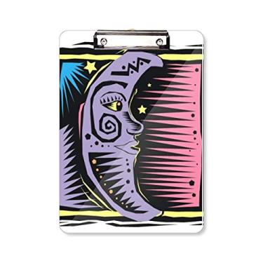 Imagem de Purple Moon Stars Mexicon Elemento Gravador Prancheta Pasta Bloco de Escrita Placa de Apoio A4