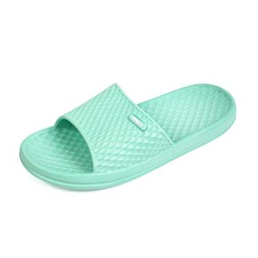 Imagem de FUNKYMONKEY Chinelo feminino antiderrapante para banheiro, casa e praia, Ciano claro, 36